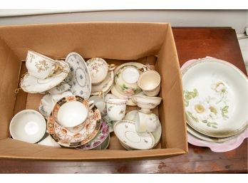 Miscellaneous Group Antique Painted Porcelain Tabletop Items