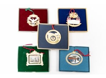 Group Of 5 Boxed White House Historical Association Christmas Ornaments
