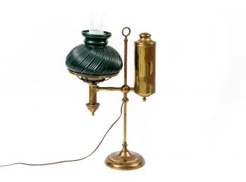 Antique Student Oil Lamp, Now Electrified