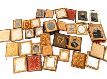 Large Group 19th C. Ambrotypes And Tintypes