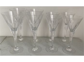 Eight Christinenhutte/schott Zwiesel Cut Crystal Wine Glasses