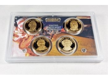 2008 Presidential Proof Golden Dollar Coin Set In Government Packaging With COA