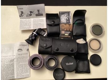 Olympus Vivitar 35 Mm Camera Accessory Lot Filters Extension Tubes More
