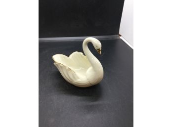 Lenox Porcelain Swan Trinket Dish With 24k Accents