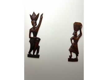 Carved African Folk Art Wall Figurines