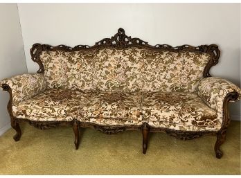 Vintage Floral Chenille Sofa