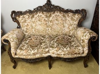 Vintage Floral Chenille Loveseat