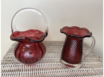 Cranberry Glass Duo