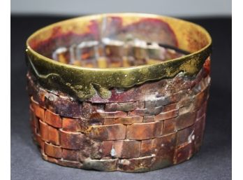 Amaz9ing Vintage Artisan Brutalist Copper/bronze Bangle Bracelet