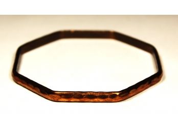 Hand Wrought Artisan Copper Octagonal Bangle Bracelet