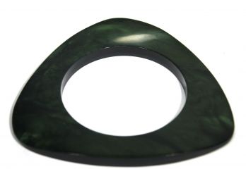 Great Designer Green Bakelite Plastic Geometric Bangle Bracelet