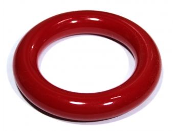 Large Red Bakelite Plastic Vintage Round Bangle Bracelet