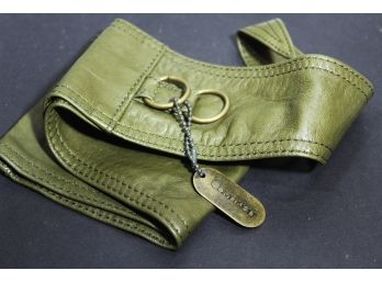 Calvin Klein Sage Green Leather Belt 42' Long