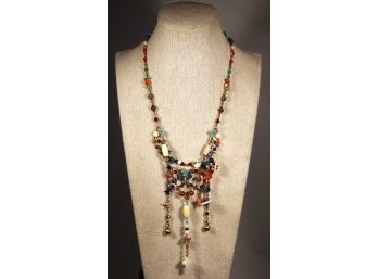 Designer Signed Glass Beaded Necklace By Erickson Beamon