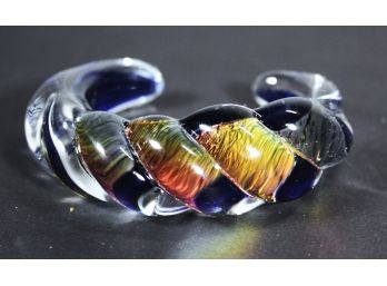 Fine Hand Blown Art Glass Cuff Bracelet