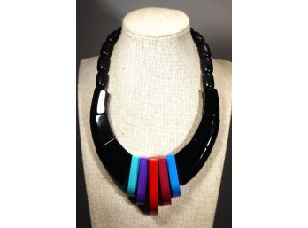 RARE Isadora Paris Bakelite Plastic Necklace Designer 1980