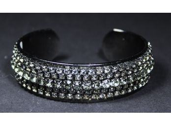 Fine Designer 1980s Rhinestone Cuff Bracelet