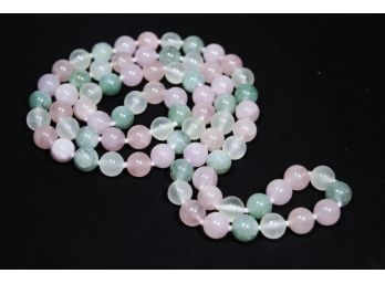 Vintage Fine Genuine Aventurine Beaded Necklace 32' Long