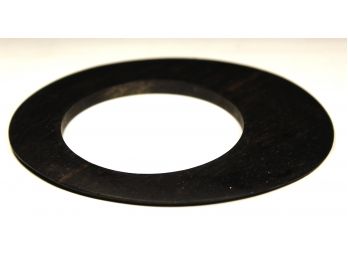 Large 1980s Ebony Wood Carved Bangle Bracelet