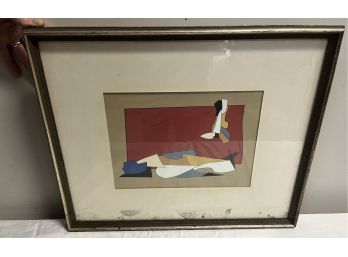 Mid-century Abstract Drawing Signed Huyer