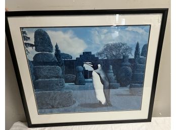 Large Penguin Print In Picasso Blue