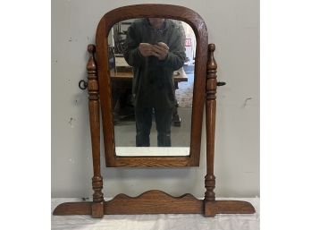 Oak Mirror In Dresser Frame