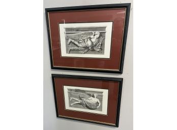 Two Framed Classical Black And White Prints
