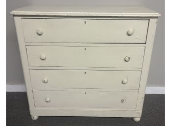 Four Drawer Country Chest In White Paint