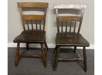Pair Of Antique Country Side Chairs