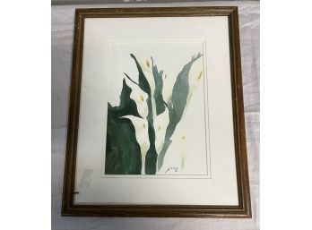 Signed And Dated Framed Watercolor