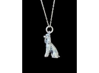 Vintage Sterling Silver Poodle Necklace