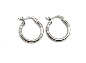 Sterling Silver Rounded Hoop Earrings