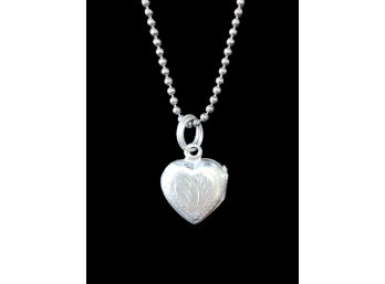 Vintage Sterling Silver Locket Heart Pendant