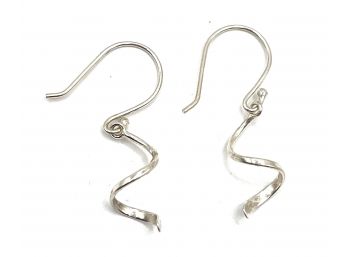 Vintage Sterling Silver Swirl Dangle Earrings