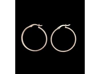 Vintage Sterling Silver Copper Color Hoop Earrings