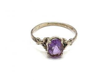 Vintage Sterling Silver Purple Gemstone Ring, Size 6