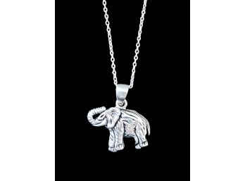 Vintage Sterling Silver Elephant Necklace