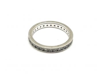 Sterling Silver Clear Stones Band Ring, Size 7