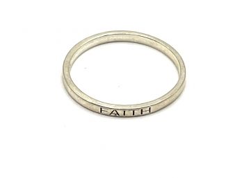 Sterling Silver 'Faith' Ring Band, Size 6.75