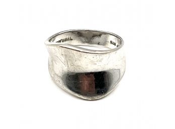 Vintage Sterling Silver Beveled Ring, Size 8.25