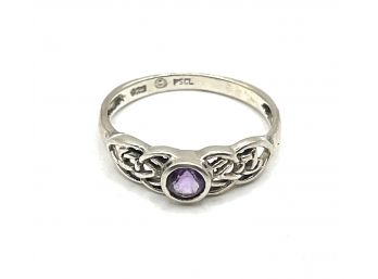 Vintage Sterling Silver Purple Stone Ring, Size 6.75