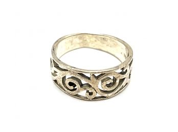 Vintage Sterling Silver Ornate Ring, Size 5