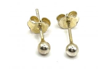 Sterling Silver Vermeil Ball Stud Earrings