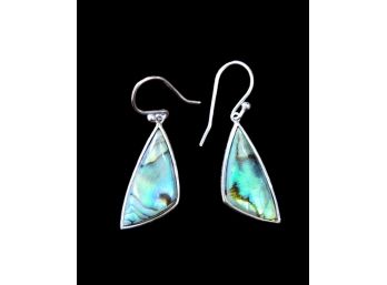 Vintage Sterling Silver Abalone Earrings