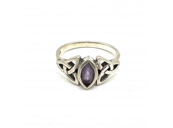 Vintage Sterling Silver Purple Stone Ring, Size 7