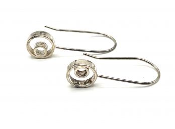 Vintage SW Sterling Silver Double Open Circle Earrings