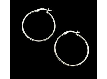 Vintage Sterling Silver Large Hoop Earrings