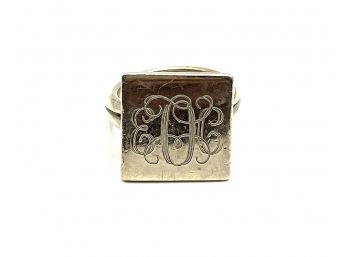 Vintage Sterling Silver Monogramed Ring, Size 5