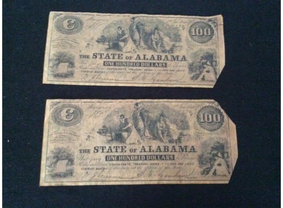 State Of Alabama 100 Currency Set Of 2