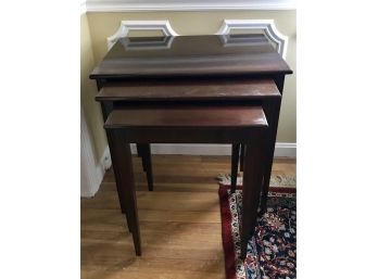3 Stickly Vintage Wooden Nesting Tables